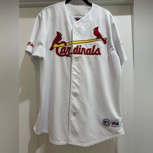 Majestic White Baseball Jersey with Cardinal Logo